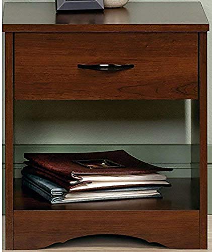 Image of Jangid Handicraft Solid Sheesham Wood Bedside Table with Drawer | Nightstand for Bedroom, Living Room & Home Decor | Wooden Side Table with Storage Shelf & Drawer, Walnut Finish