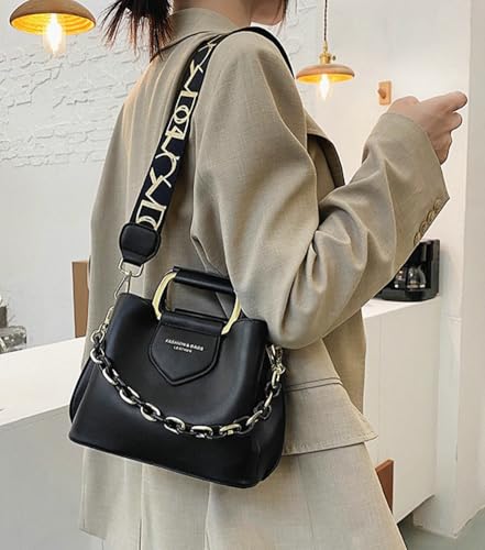 Women PU Leather Crossbody Bag Trendy Bucket Shoulder Purse Commuting Tote Handbag Travel Dating2