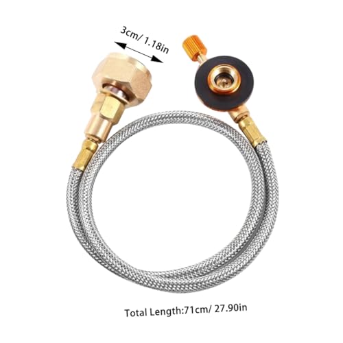 Adaptateur de recharge de gaz robuste avec valve en métal argenté - 2