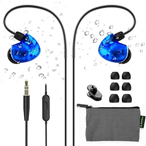 Avantree Over Ear Wired Earbuds with Microphone for Men Women Kids Small Ears, IPX5 Sweat Resistant Wrap Around Sport Earphones with Earhook for Secure Fit, In Ear Headphones for Running Jogging TR504