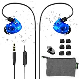 Avantree Over Ear Wired Earbuds with Microphone for Men Women Kids Small Ears, IPX5 Sweat Resistant Wrap Around Sport Earphones with Earhook for Secure Fit, In Ear Headphones for Running Jogging TR504