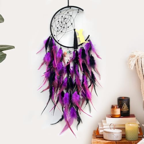 Décoration d'intérieur attrape-rêves en forme de lune avec perles - 7