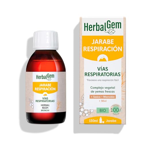 HERBALGEM - Jarabe Expectorante - Confort de las Vías Respiratorias - Enriquecido con Yemas - Contiene Equinácea - Receta Tradicional - Certificado Ecológico - 150 ml