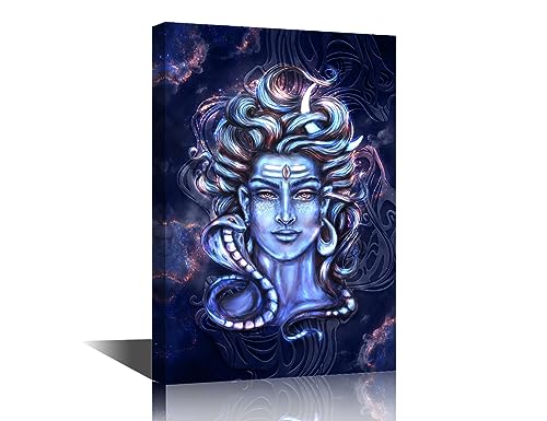 Tableau Shiva divinité hindoue toile décorative tendue sur châssis de 61x40.6 cm pour salon