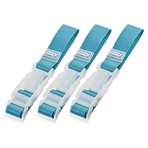 Image of uxcell Add a Bag Luggage Straps, Adjustable Suitcase Connect Belts with Buckle, Nylon Travel Packing Accessories 320x25mm, Sky Blue 3Pcs
