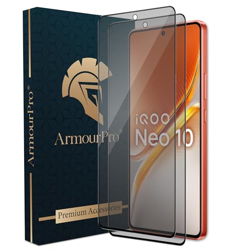 Image of ArmourPro Anti-Glare Matte Tempered Glass for iQOO Neo 10R and Neo 10, Pack of 2 - Anti Fingerprint Screen Protector, 9H Scratch Resistant, Smooth Touch, Full Edge to Edge Coverage