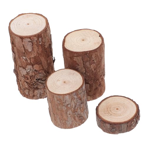 OFFSCH 4 Stück Teiliges Holzstamm Deko für Hamsterkäfig Natürliche...