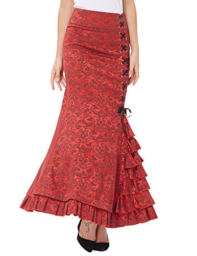 Belle Poque Women Victorian Long Mermaid Fishtail Vintage Skirt Steampunk Corset Dress Size 18 BP0204-2 steampunk buy now online Belle Poque Women Victorian Long Mermaid Fishtail Vintage Skirt Steampunk Corset Dress Size 18 BP0204-2 steampunk buy now online