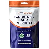 Vitamatic Pantothenic Acid Pure Powder 500 mg per Serving - 100 Grams - Also Called Vitamin B5-200 Servings