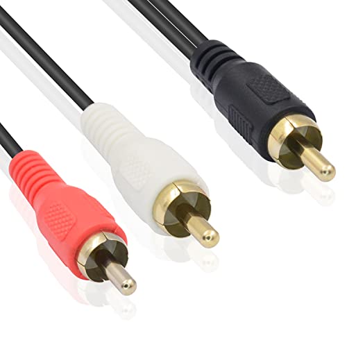 Poyiccot Rca Splitter Male To Male Cable, Rca Y Splitter 1 Rca Male To 2 Rca Male Stereo Audio Subwoofer Cable, 2Rca To 1Rca Bi-Directional Rca Y Adapter Cable - 25Cm/10Inch #TOP1