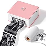 Phomemo M02 Mini Impresora - Impresora de Pegatinas de Bolsillo, Impresora térmica instantánea de 203 PPP, Impresora de Fotos inalámbrica Bluetooth pequeña, Impresora de teléfono portátil,Rosa