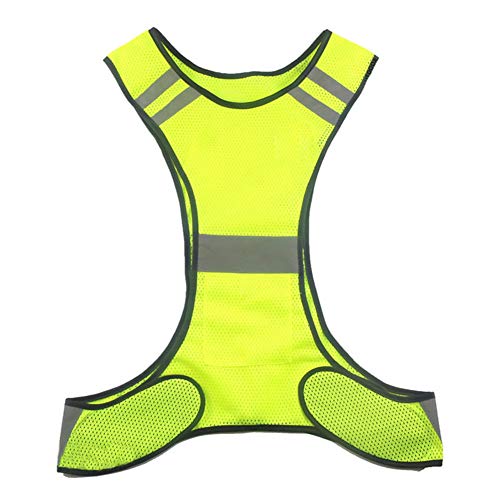 Prettdlijun Led Light Up Reflective Safety Vest Running Cycling Night Visibility Jacket Decor Fluorescent Yellow #TOP1