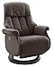 Produktbild Robas Lund Relaxsessel Calgary Comfort L , bis 130 kg belastbar, drehbarer Fernsehsessel mit Liegefunktion, Echtleder braun, Gestell Holz schwarz