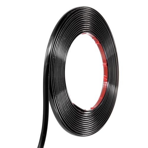 Moldura de pared de espuma autoadhesiva, rodapié negro de 0.39 pulgadas x 26 pies 2