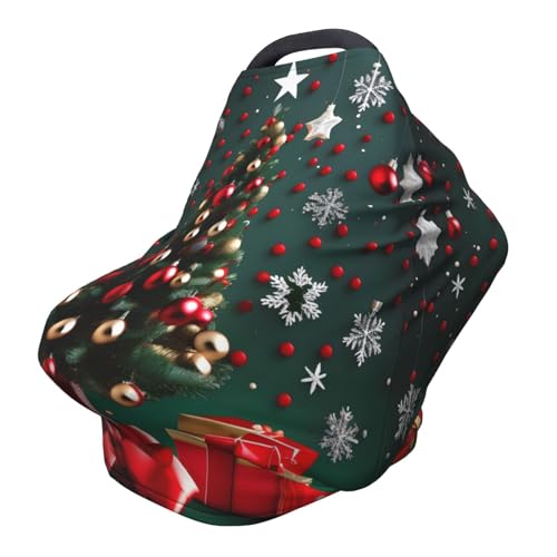 XZDHYZ Round Ball Christmas Tree Versatile full-print Stroller Chair Cover/Nursing Cover, specially designed for your baby, Black