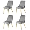 KithKasa Dining Chairs Set of 4 Upholstered Mid-Century Modern Velvet Accent Desk Chair with Gold Legs for Kitchen… 41ssEgOumeL. SS100