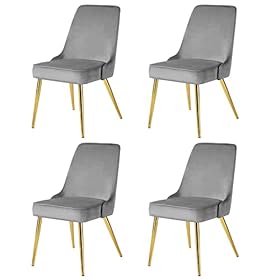 KithKasa Dining Chairs Set of 4 Upholstered Mid-Century Modern Velvet Accent Desk Chair with Gold Legs for Kitchen… 41ssEgOumeL. SS280