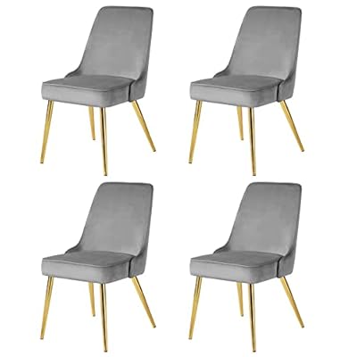 KithKasa Dining Chairs Set of 4 Upholstered Mid-Century Modern Velvet Accent Desk Chair with Gold Legs for Kitchen… 41ssEgOumeL. SS400