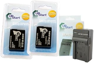 2 Pack - Replacement Digital Camera Battery & Charger for Panasonic Lumix Dmc-gx1 - Replaces Panasonic Dmw-bld10 (1010mah, 7.2v, Li-ion)