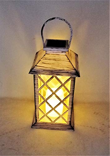 Solarize Sunny Table Hanging Basket Solar Warm White LED Flickering Candle Lantern Light