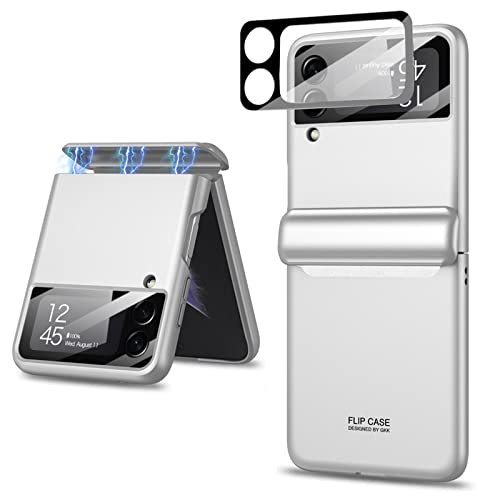 Coque Samsung Z Flip 4 blanche avec protection charnière élégante