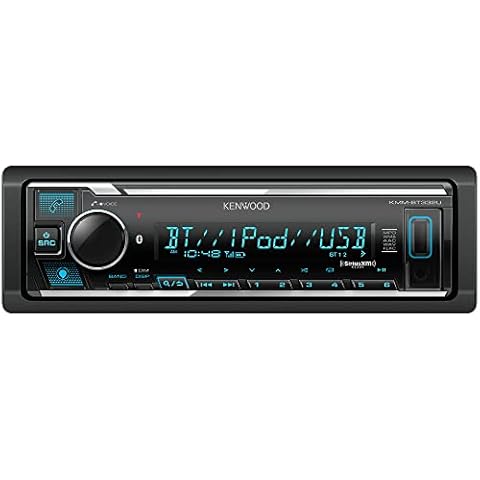 KENWOOD KMM-BT332U Bluetooth Single DIN Car Stereo with USB Port, AM/FM Radio, MP3 Player, Multi Color LCD, Detachable Face, Built in Amazon Alexa, Compatible with SiriusXM Tuner Cover