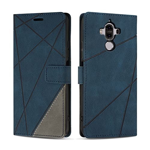 SONWO Cover per Huawei Mate 9 Custodia, Flip Caso in PU Pelle Case Cover Premium Portafoglio Custodia per Huawei Mate 9, Supporto Stand, Slot per Schede, Blu