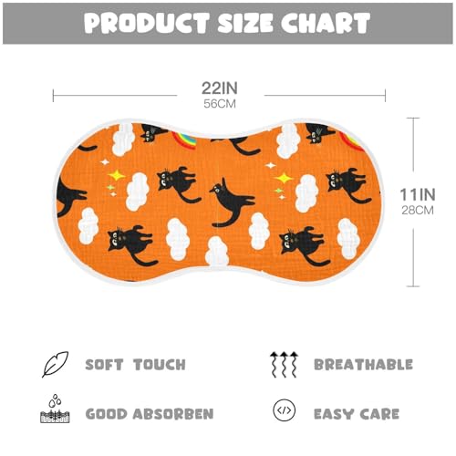 4 Pack Baby Burp Cloths, Soft Absorbent Burping Cloths for Babies, Cotton Milk Spit Up Rags, Large Size for Newborns, Baby Boys and Girls (Playful Cat Collection)4