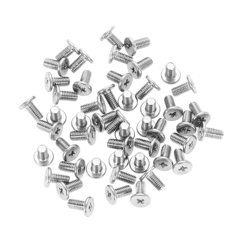 QUARKZMAN M3-0.5 X 6mm 50Pcs Tornillos De Cabeza Plana Redonda Acero Inoxidable 304 Tipo Phillips Para Muebles Conector Hardware