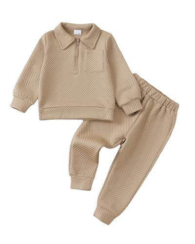 Toddler Baby Boy Clothes Long Sleeve Outfits Sweatshirt and Pants Fall Winter 2 Piece Sweatsuit Set for 1-5 Years