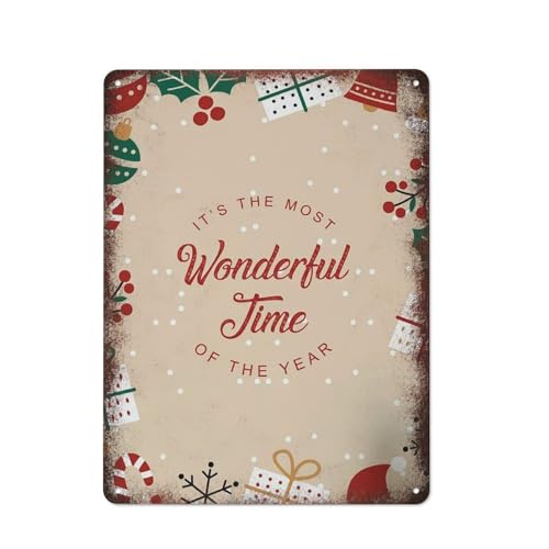 Christmas Humorous Metal Sign Funny Unique Wall Decoration Kitchen For Home Gate Garden Restaurants Cafes Office Store Pubs Gift for Home Coffee Wall Decor Art 12 * 16inch