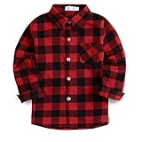 Arshiner Little Boys Girls Long Sleeve Button Down Buffalo Red Plaid Flannel Shirt Family Christmas...