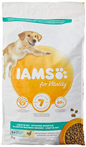Iams for Vitality Light in Fat alimento Secco per Cani in sovrappeso con Pollo Fresco - 9 kg