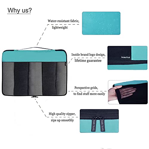 YAMIU Packing Cubes 7-Pcs Travel Organizer Accessories with Shoe Bag & 2 Toiletry Bags - Image 5