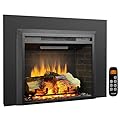 LegendFlame Carl 28 Inches with Trim Kit, Electric Fireplace Insert, Fireplace Heater 750/1500W, Fire Crackling Sound, Adjustable Flame Speed, Remote Control, Black…