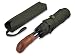 Balios Prestige Travel Folding Umbrella, Handmade Wood Handle, Auto Open & Close, Exquisite Patterns, Designed in UK (Olive Green)