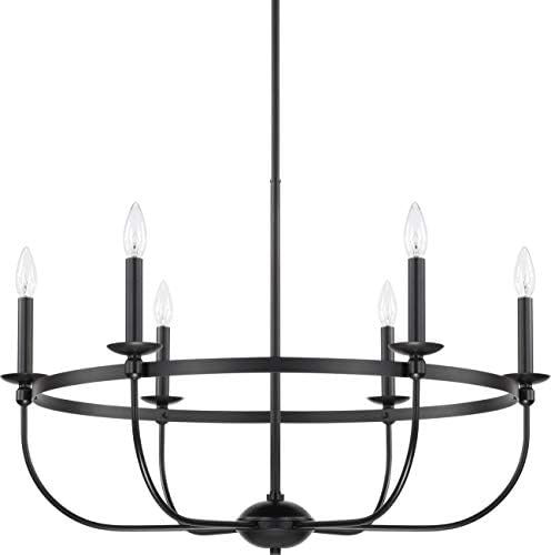 Capital Lighting 425161MB Rylann Urban/Industrial Minimalistic Candle Chandelier, 6-Light 360 Total Watts, 21" H x 30" W, Matte Black