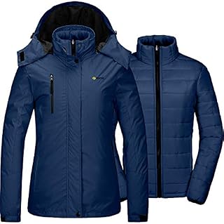 GEMYSE Women's Waterproof 3-in-1 Ski Snow Jacket Puffer Liner Insulated Winter Coat