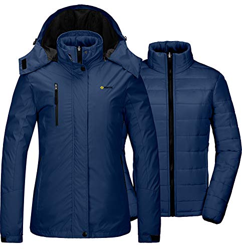 GEMYSE Women's Waterproof 3-in-1 Ski Snow Jacket Puffer Liner Insulated Winter Coat