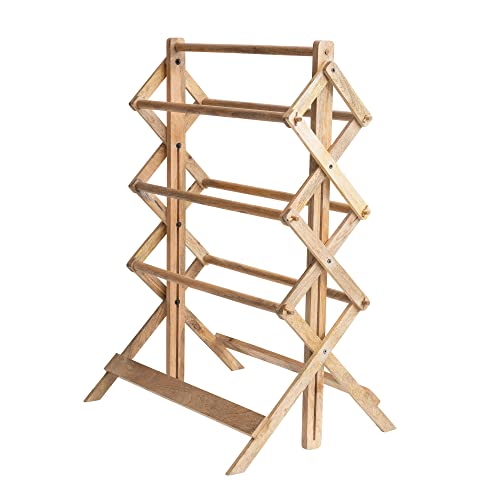 Creative Co-Op DF7019 Folding Wood, Natural Drying Rack thumb #5
