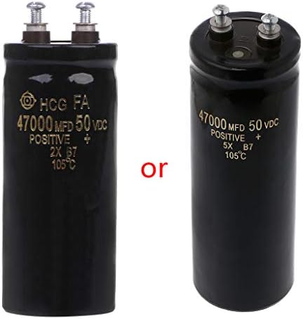 Aluminum Electrolytic Capacitor,50V 47000UF/MFD Capacitor Assortment Kit, Screw Audio Filtering Capacitors Replace,Long Life Durable Capacitors, Cylindrical Capacitor by Sixsons