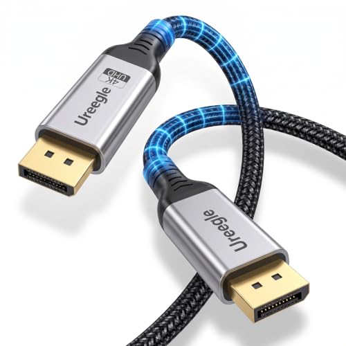 Image of DisplayPort 1.2 Cable 6.6FT, 4K@60Hz, 2K@240Hz /165Hz /144Hz [1 Pack] | DisplayPort Cable 21.6Gbps for HDR HDCP 2.2, FreeSync G-Sync, Braided DP Cable for Gaming Monitor PC Laptop GPU