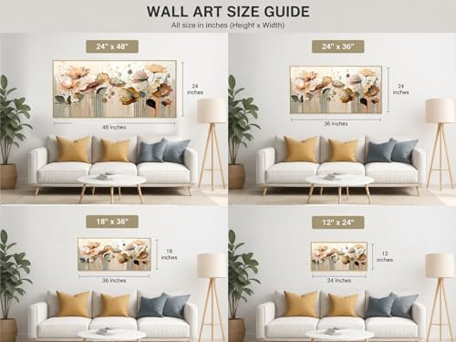Image of DEKORSTATION Blossom Abstract Flower Aesthetic Canvas Wall Painting | Painting for Wall Decoration | Canvas Paintings for Living Room | Flower Paintings with Frame | Size: 12x24 Inch (FF 754DS)