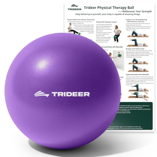 Image of Trideer Exercise Ball for Physical Therapy with Guide, 9 Inch Pilates Ball