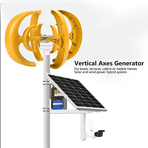 Windturbinen-Generator 600 W Doppelschichtiger Vertikalachsen-Generator 4-Blatt-Windturbinen-Kit für Wind-Solar-Anlage… – Bild 4