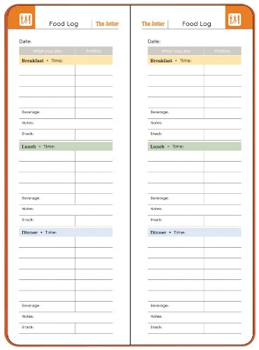 Studio Oh The Jotter Guided Journal, Food Log