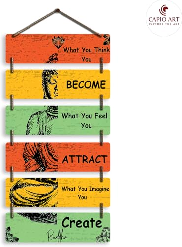 Image of CAPIO ART Welcome Wooden Quote Wall Hanging Decoration Items for Home Decor | Mdf Art for Living Room & Bedroom | Decorative Item for Office & House | Gifts Modern Wood Hanger - What You Think