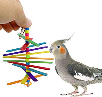 Sage Square Playful Wooden Hanging Toy Cage Accessories for Cockatiel, Lovebird, Budgerigar, Canary, Budgeri Birds (Small, Medium Birds) (Design C) (B081LWRJXF) Amazon Price History, Amazon Price Tracker