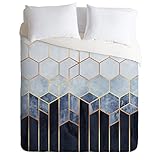 Society6 Soft Blue Hexagons Elisabeth Fredriksson Comforter Set with Pillowcase(s), Full/Queen