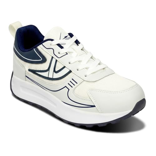 Image of BRUTON Men's Sneakers | Stylish Casual Lace-Up Shoes | Lightweight Cushioned Fashion Sneakers for Walking, Travel & Everyday Wear